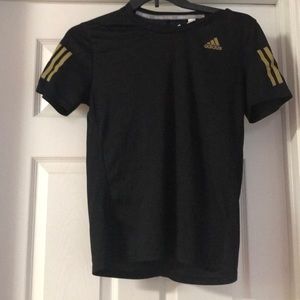 Adidas gold on back t-shirt